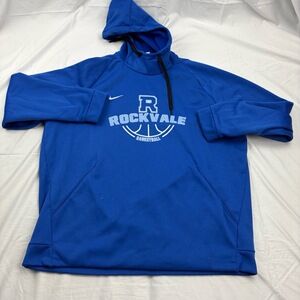 Men's Size 2XL Nike DRI-FIT Hoodie Blue Rockvale TN HS Basketball Graphic
